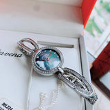 Buy Shop Bulova Crystal Black Mother of Pearl Dial Silver Steel Strap Watch for Women - 96L224 USA Online