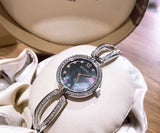 Buy Shop Bulova Crystal Black Mother of Pearl Dial Silver Steel Strap Watch for Women - 96L224 USA Online