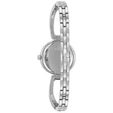 Buy Shop Bulova Crystal Black Mother of Pearl Dial Silver Steel Strap Watch for Women - 96L224 USA Online