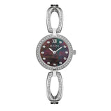 Buy Shop Bulova Crystal Black Mother of Pearl Dial Silver Steel Strap Watch for Women - 96L224 USA Online