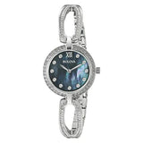Buy Shop Bulova Crystal Black Mother of Pearl Dial Silver Steel Strap Watch for Women - 96L224 USA Online