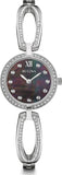 Buy Shop Bulova Crystal Black Mother of Pearl Dial Silver Steel Strap Watch for Women - 96L224 USA Online