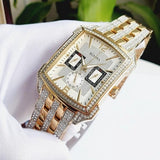 Buy Shop Bulova Crystal Chronograph White Dial Two Tone Steel Strap Watch for Men - 98C109 USA Online