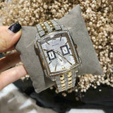 Buy Shop Bulova Crystal Chronograph White Dial Two Tone Steel Strap Watch for Men - 98C109 USA Online