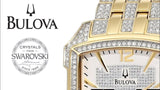 Buy Shop Bulova Crystal Chronograph White Dial Two Tone Steel Strap Watch for Men - 98C109 USA Online