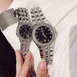 Buy Shop Bulova Crystal Collection Black Dial Silver Steel Strap Watch for Men - 96K102 USA Online