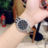 Buy Shop Bulova Crystal Collection Black Dial Silver Steel Strap Watch for Men - 96K102 USA Online