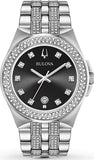 Buy Shop Bulova Crystal Collection Black Dial Silver Steel Strap Watch for Men - 96K102 USA Online