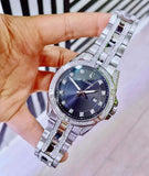 Buy Shop Bulova Crystal Collection Black Dial Silver Steel Strap Watch for Men - 96K104 USA Online