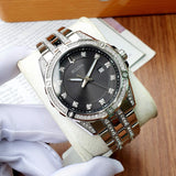 Buy Shop Bulova Crystal Collection Black Dial Silver Steel Strap Watch for Men - 96K104 USA Online