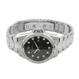 Buy Shop Bulova Crystal Collection Black Dial Silver Steel Strap Watch for Men - 96K104 USA Online