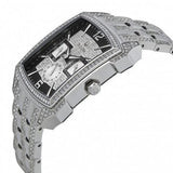 Buy Shop Bulova Crystal Collection Black Dial Silver Steel Strap Watch for Men - 98C108 USA Online