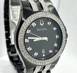 Buy Shop Bulova Crystal Collection Black Dial Two Tone Steel Strap Watch for Men - 98K101 USA Online