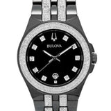 Buy Shop Bulova Crystal Collection Black Dial Two Tone Steel Strap Watch for Men - 98K101 USA Online