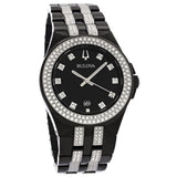 Buy Shop Bulova Crystal Collection Black Dial Two Tone Steel Strap Watch for Men - 98K101 USA Online