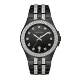 Buy Shop Bulova Crystal Collection Black Dial Two Tone Steel Strap Watch for Men - 98K101 USA Online