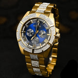 Buy Shop Bulova Crystal Collection Blue Dial Gold Steel Strap Watch for Men - 98C128 USA Online