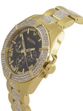 Buy Shop Bulova Crystal Collection Blue Dial Gold Steel Strap Watch for Men - 98C128 USA Online