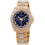 Buy Shop Bulova Crystal Collection Blue Dial Gold Steel Strap Watch for Men - 98C128 USA Online