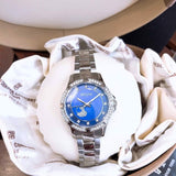 Buy Shop Bulova Crystal Collection Blue Mother of Pearl Dial Silver Steel Strap Watch for Women - 96L238 USA Online