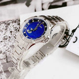 Buy Shop Bulova Crystal Collection Blue Mother of Pearl Dial Silver Steel Strap Watch for Women - 96L238 USA Online