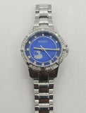 Buy Shop Bulova Crystal Collection Blue Mother of Pearl Dial Silver Steel Strap Watch for Women - 96L238 USA Online