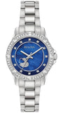 Buy Shop Bulova Crystal Collection Blue Mother of Pearl Dial Silver Steel Strap Watch for Women - 96L238 USA Online