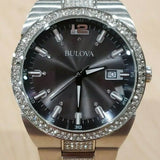 Buy Shop Bulova Crystal Collection Brown Dial Silver Steel Strap Watch for Men - 96B221 USA Online