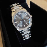 Buy Shop Bulova Crystal Collection Brown Dial Silver Steel Strap Watch for Men - 96B221 USA Online