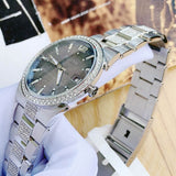 Buy Shop Bulova Crystal Collection Brown Dial Silver Steel Strap Watch for Men - 96B221 USA Online