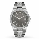 Buy Shop Bulova Crystal Collection Brown Dial Silver Steel Strap Watch for Men - 96B221 USA Online