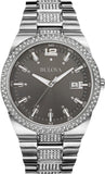Buy Shop Bulova Crystal Collection Brown Dial Silver Steel Strap Watch for Men - 96B221 USA Online