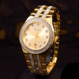 Buy Shop Bulova Crystal Collection Champagne Dial Two Tone Steel Strap Watch for Women - 98B174 USA Online