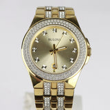 Buy Shop Bulova Crystal Collection Champagne Dial Two Tone Steel Strap Watch for Women - 98B174 USA Online