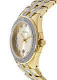 Buy Shop Bulova Crystal Collection Champagne Dial Two Tone Steel Strap Watch for Women - 98B174 USA Online