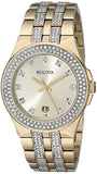 Buy Shop Bulova Crystal Collection Champagne Dial Two Tone Steel Strap Watch for Women - 98B174 USA Online