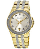 Buy Shop Bulova Crystal Collection Champagne Dial Two Tone Steel Strap Watch for Women - 98B174 USA Online