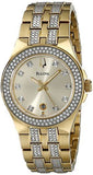 Buy Shop Bulova Crystal Collection Champagne Dial Two Tone Steel Strap Watch for Women - 98B174 USA Online