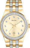 Buy Shop Bulova Crystal Collection Champagne Dial Two Tone Steel Strap Watch for Women - 98B174 USA Online