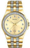 Buy Shop Bulova Crystal Collection Champagne Dial Two Tone Steel Strap Watch for Women - 98B174 USA Online
