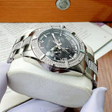 Buy Shop Bulova Crystal Collection Chronograph Black Dial Two Tone Steel Strap Watch for Men - 96C126 USA Online