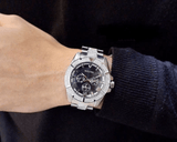 Buy Shop Bulova Crystal Collection Chronograph Black Dial Two Tone Steel Strap Watch for Men - 96C126 USA Online