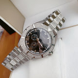 Buy Shop Bulova Crystal Collection Chronograph Black Dial Two Tone Steel Strap Watch for Men - 96C126 USA Online