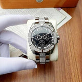 Buy Shop Bulova Crystal Collection Chronograph Black Dial Two Tone Steel Strap Watch for Men - 96C126 USA Online