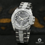 Buy Shop Bulova Crystal Collection Chronograph Black Dial Two Tone Steel Strap Watch for Men - 96C126 USA Online