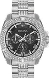 Buy Shop Bulova Crystal Collection Chronograph Black Dial Two Tone Steel Strap Watch for Men - 96C126 USA Online