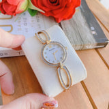 Buy Shop Bulova Crystal Collection Mother of Pearl Dial Gold Steel Strap Watch for Women - 98L225 USA Online