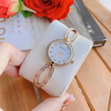 Buy Shop Bulova Crystal Collection Mother of Pearl Dial Gold Steel Strap Watch for Women - 98L225 USA Online