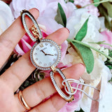 Buy Shop Bulova Crystal Collection Mother of Pearl Dial Gold Steel Strap Watch for Women - 98L225 USA Online