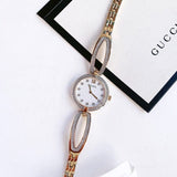 Buy Shop Bulova Crystal Collection Mother of Pearl Dial Gold Steel Strap Watch for Women - 98L225 USA Online